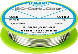 Felder ISO-Core Clear SAC305 Soldeertin Spoel Sn96,5Ag3Cu0,5 0.100 kg 0.5 mm