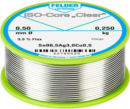 Felder ISO-Core Clear SAC305 Soldeertin Spoel Sn96,5Ag3Cu0,5 0.250 kg 0.5 mm