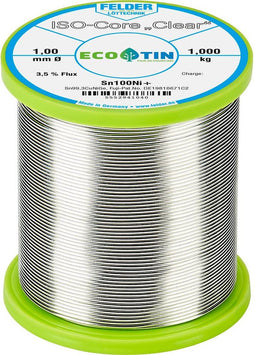 Felder ISO-Core Clear Sn100Ni+ Soldeertin Spoel Sn99,25Cu0,7Ni0,05 1.000 kg 1 mm