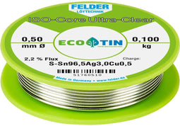 Felder ISO-Core Ultra Clear SAC305 Soldeertin Spoel Sn96,5Ag3Cu0,5 0.100 kg 0.5 mm