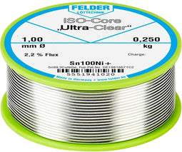 Felder ISO-Core Ultra-Clear Sn100Ni+ Soldeertin, loodvrij Spoel Sn99,25Cu0,7Ni0,05 0.250 kg 1 mm