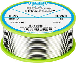 Felder ISO-Core Ultra-Clear Sn100Ni+ Soldeertin, loodvrij Spoel Sn99,25Cu0,7Ni0,05 0.250 kg 0.75 mm
