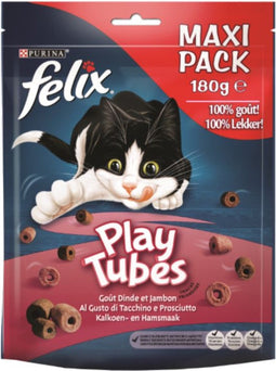 Felix Play Tubes Kalkoen&Ham - Kattensnack - 180 g