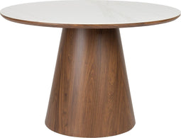 Feliz Lifestyle Almira Eettafel Rond 115 cm Hout Wit/ Bruin donker