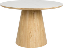 Feliz Lifestyle Almira Eettafel Rond 115 cm Hout Wit/ Bruin