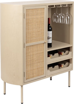 Feliz Lifestyle Amaya Wijnkast/ Drankkast/ Barkast Laag Rotan - Beige