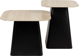 Feliz Lifestyle Baru Bijzettafel Travetin-Look Set van 2