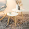 Feliz Lifestyle Bodine Bijzettafel Rond Hout Wit - Set van 2