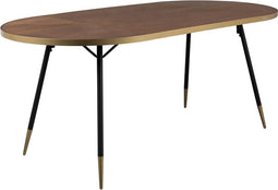 Feliz Lifestyle Denise Eettafel Hout Ovaal 180x90 cm Bruin/ Goud