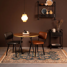 Feliz Lifestyle Denise Eettafel Hout Rond 91 cm Bruin/ Goud