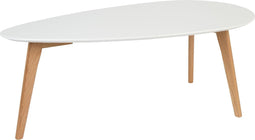 Feliz Lifestyle Drop Bijzettafel Ovaal Hout Wit - Set van 2