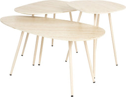 Feliz Lifestyle Faiz Bijzettafel Travetin-Look Set van 3