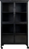 Feliz Lifestyle Ferre Kast op wieltjes Hoog Hout/ Metaal Zwart