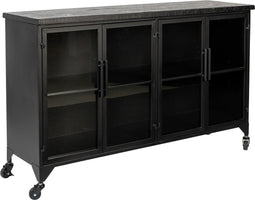 Feliz Lifestyle Ferre Kast op wieltjes Laag Hout/ Metaal Zwart