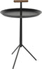 Feliz Lifestyle Handle Bijzettafel Rond Metaal 35x35 cm Zwart