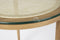 Feliz Lifestyle Haru Bijzettafel Rond Glas/ Hout 45x45 cm Naturel