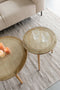 Feliz Lifestyle Haru Bijzettafel Rond Glas/ Hout 45x45 cm Naturel