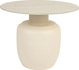Feliz Lifestyle Karula Bijzettafel Travetin-Look 60x60 cm Hoog Beige
