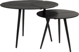 Feliz Lifestyle Kourdeboer Bijzettafel Rond Aluminium Zwart - Set van 2