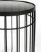Feliz Lifestyle Lance Bijzettafel Rond Glas/ Metaal 35x35 cm Zwart