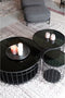 Feliz Lifestyle Lance Salontafel Rond Glas/ Metaal 60x60 cm Zwart