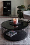 Feliz Lifestyle Lance Salontafel Rond Glas/ Metaal 80x80 cm Zwart