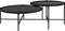 Feliz Lifestyle Li Salontafel Rond Glas/ Metaal Zwart - Set van 2