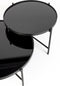 Feliz Lifestyle Li Salontafel Rond Glas/ Metaal Zwart - Set van 2