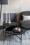 Feliz Lifestyle Li Salontafel Rond Glas/ Metaal Zwart - Set van 2