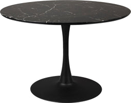 Feliz Lifestyle Maru Eettafel Marmerlook Rond 110 cm Zwart