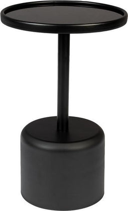 Feliz Lifestyle Milo Bijzettafel Rond Glas/ Metaal 40x40 cm Zwart