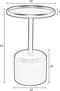 Feliz Lifestyle Milo Bijzettafel Rond Glas/ Metaal 40x40 cm Zwart