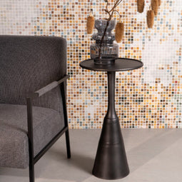 Feliz Lifestyle Noah Bijzettafel Rond Metaal 35x 35 cm Zwart