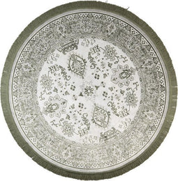 Feliz Lifestyle Reza Vloerkleed Rond 160 cm Vintage Perzisch/ Oosters Motief Groen/Grijs