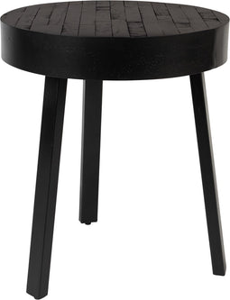Feliz Lifestyle Suri Bijzettafel Rond Hout Teak 45 cm Zwart