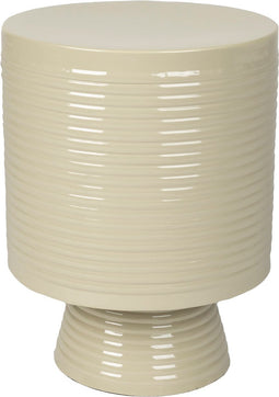 Feliz Lifestyle Sven Bijzettafel Rond Metaal 35x35 (L) cm Ivoor/ Wit