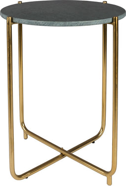 Feliz Lifestyle Timpa Bijzettafel Marmer Rond 44x44 cm Groen/ Goud