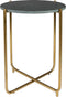 Feliz Lifestyle Timpa Bijzettafel Marmer Rond 44x44 cm Groen/ Goud