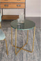 Feliz Lifestyle Timpa Bijzettafel Marmer Rond 44x44 cm Groen/ Goud