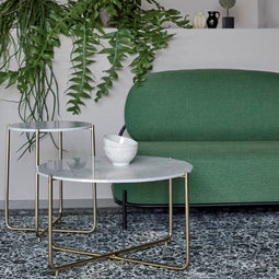 Feliz Lifestyle Timpa Salontafel Marmer Rond 70x70 cm Wit/ Goud