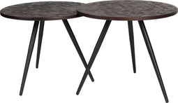 Feliz Lifestyle Webster Bijzettafel Rond Teak Hout Bruin - Set van 2