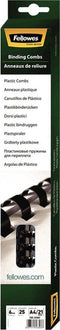 Fellowes Plastic Bindruggen - 6mm - Zwart - 25 stuks