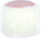 Fellpouf Bobtail 125 Weiß / Rosa
