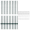 vidaXL - Hekpalen - 11 - stuks - U-vorm - Groen - 100 - cm - Staal