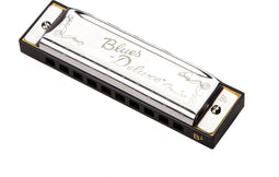 Fender blauws Deluxe Harmonica Key of B Flat - Diatonische mondharmonica