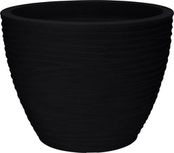 Pro Garden Plantenpot/bloempot Dunes - Tuin - stevig kunststof - antraciet - D50 x H38 cm - Voor buiten