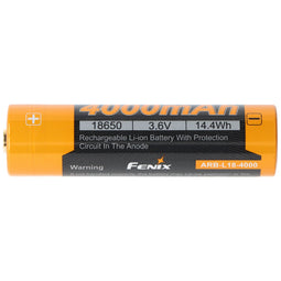 Fenix ARB-L18-4000 18650 Li-Ion battery, with protection circuit, 3.6 Volt 4000mAh