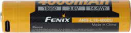 Fenix ARB-L18-4000U 18650 Li-Ion accu, met USB-C oplaadpoort, met beveiligingscircuit, 3,6 volt 4000mAh
