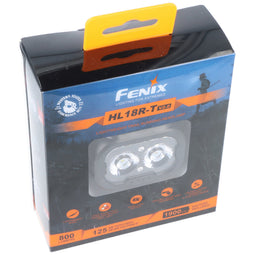 Fenix HL18R-T V2.0 LED headlamp, three light sources, max. 800 lumens, slide lock switch, black
