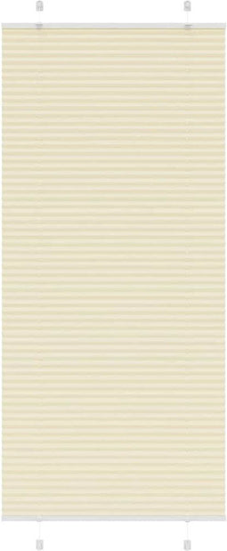 vidaXL - Plissé - rolgordijn - 90x200 - cm - stofbreedte - 89,4 - cm - polyester - crème